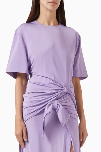 Bow-hem T-shirt in Jersey