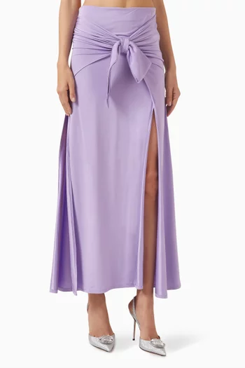 Bow-waist Maxi Skirt in Jersey