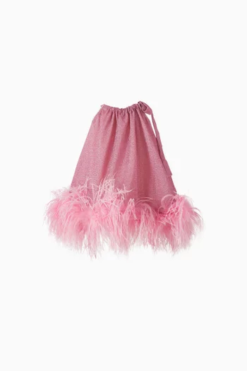 Lumière Plumage Feather-trimmed Mini Dress in Lurex-blend