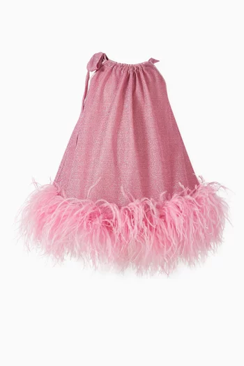 Lumière Plumage Feather-trimmed Mini Dress in Lurex-blend