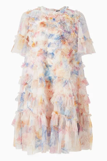 Mariannes Floral Scallop Ruffle Dress