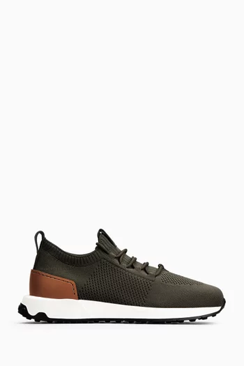 Sock Sneakers in Technical Fabric & Leather