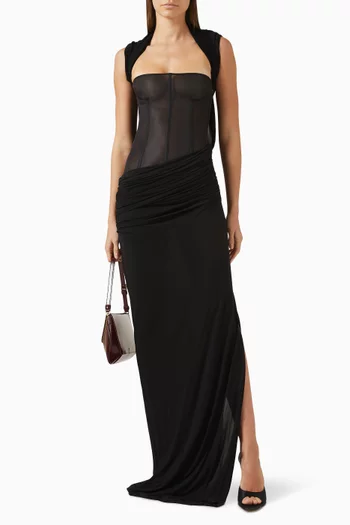 Coiled Corset T-shirt Gown in Jersey