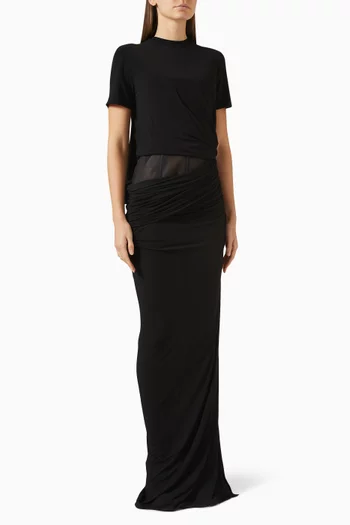 Coiled Corset T-shirt Gown in Jersey