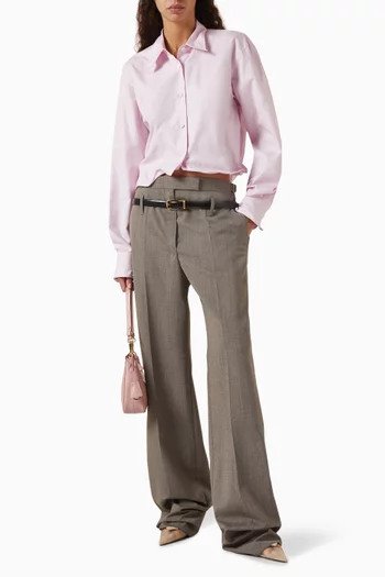 Wire-hem Shirt in Oxford Cotton