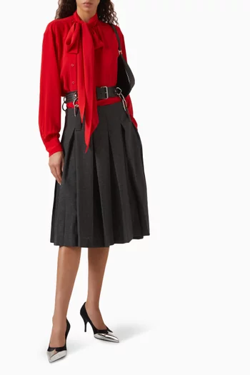 Scarf-neck Shirt in Silk