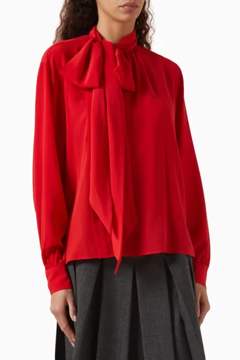 Scarf-neck Shirt in Silk
