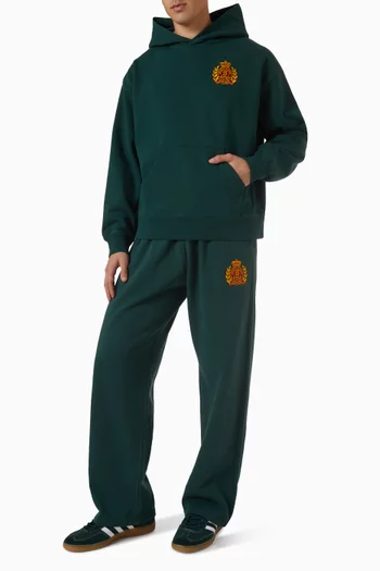 NY Crest Embroidered Hoodie in Cotton