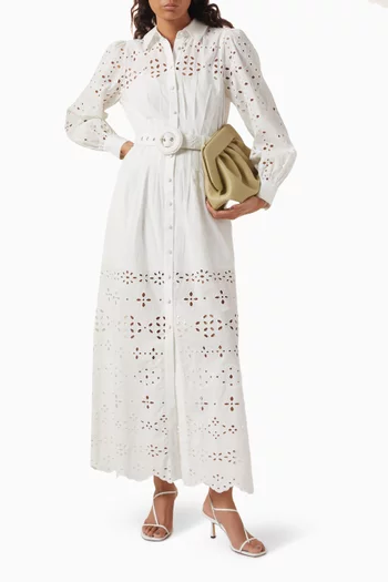 Broderie Anglaise Maxi Dress in Cotton