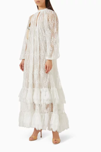 Tiered-hem Maxi Dress in Lace