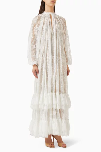 Tiered-hem Maxi Dress in Lace