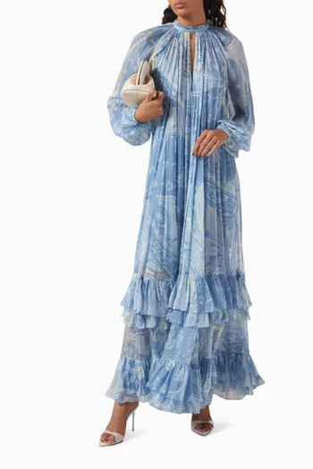 Tiered-hem Maxi Dress