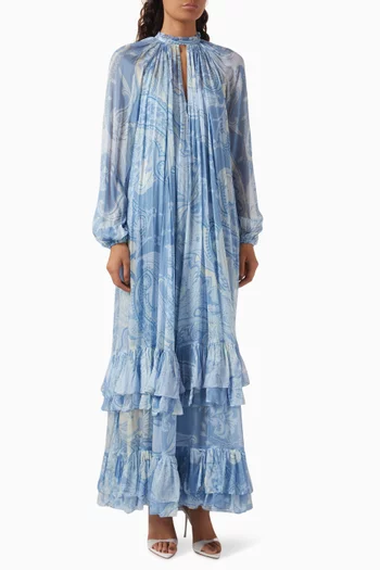 Tiered-hem Maxi Dress