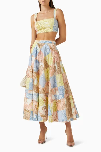 Printed Midi Skirt