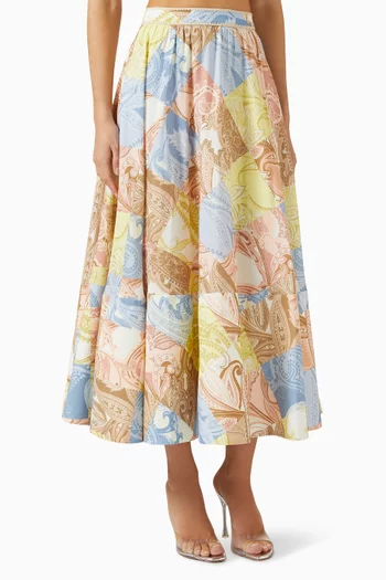 Printed Midi Skirt