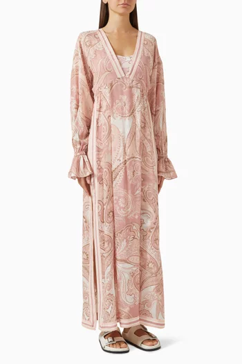 Printed Slip Kaftan in Viscose