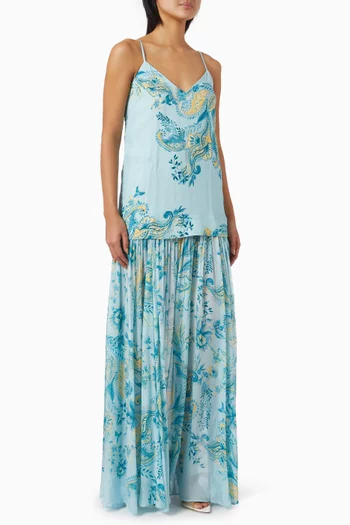 Wani Printed Maxi Dress in Viscose