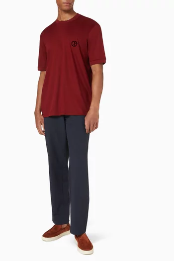 Logo Embroidered T-shirt in Cotton Interlock