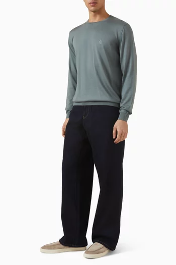 بنطال جينز بقصة ساق واسعة دينم