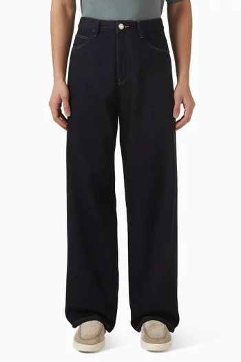 بنطال جينز بقصة ساق واسعة دينم