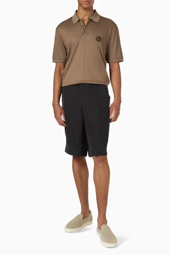 Flock Logo Polo Shirt in Cotton