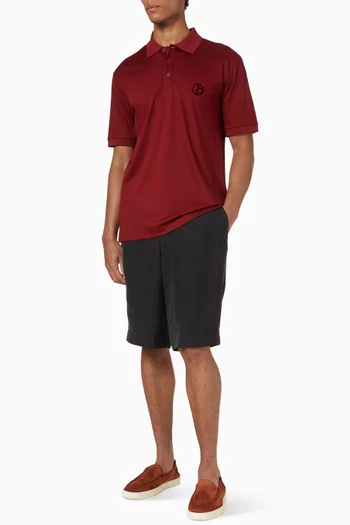 Flock Logo Polo Shirt in Cotton