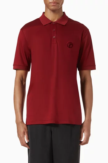 Flock Logo Polo Shirt in Cotton