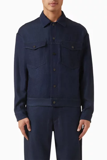 جاكيت فضفاض بجيب دينم