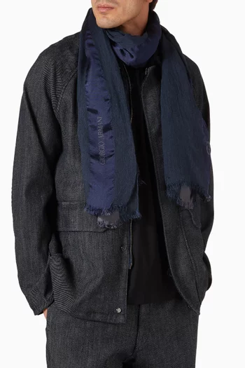 Logo Scarf in Viscose & Silk