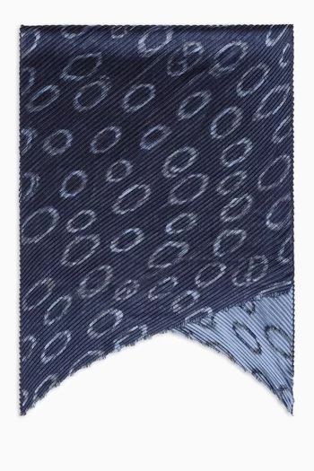 Contrasting Print Scarf in Silk Blend
