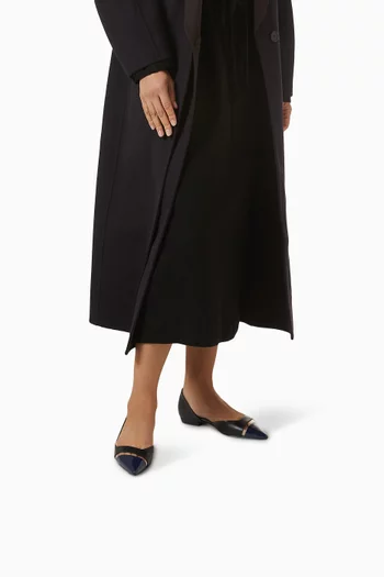 حذاء باليرينا بكعب مسطح جلد عجل