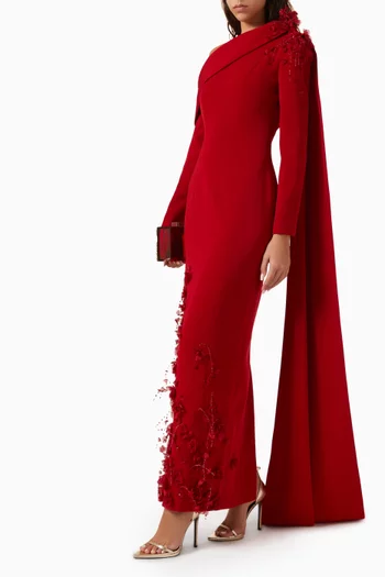 Ward Embellished Dress in Crepe