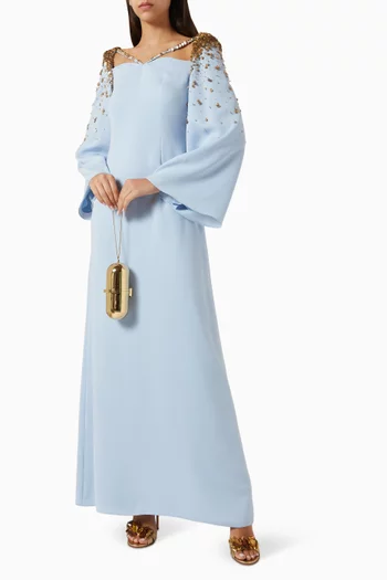 Elara Bead-embellished Dress in Crepe