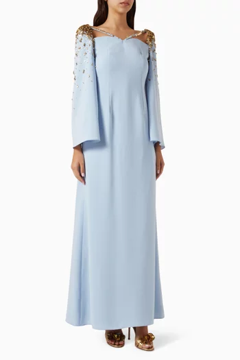 Elara Bead-embellished Dress in Crepe