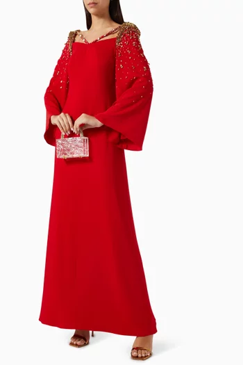 Elara Bead-embellished Dress in Crepe