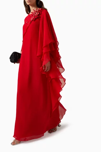 Brisa Maxi Dress in Crepe & Chiffon