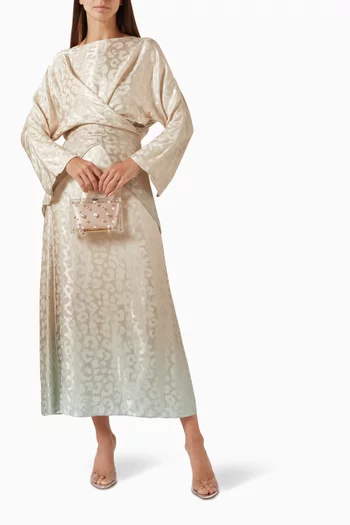 بلوزة بألوان متدرجة وتصميم ملفوف رايون