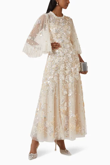 Papillon Sequin-embellished Ankle Gown in Tulle