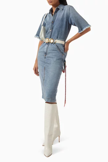 Elsa Midi Skirt in Tencel Denim