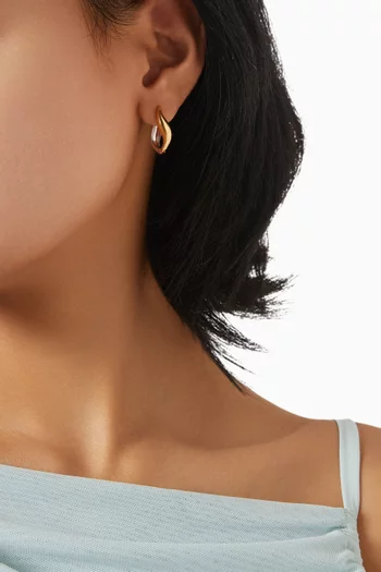Small Savi Signature Hoop Earrings in Plated Gold & Rhodium