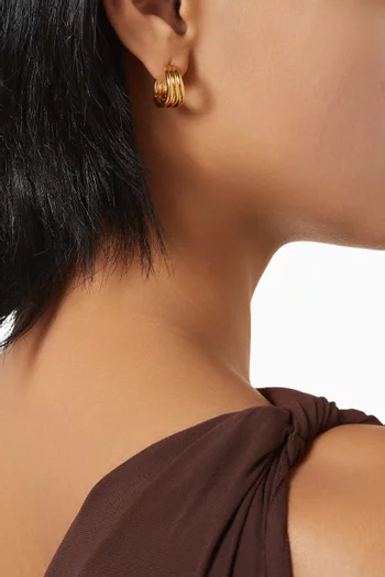 Savi Tripple Hoop Earrings in 18kt Gold Recycled Vermeil