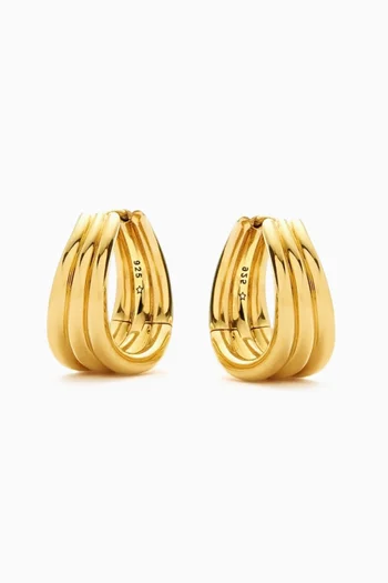 Savi Tripple Hoop Earrings in 18kt Gold Recycled Vermeil