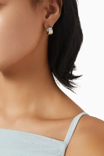 Savi Tripple Ridge Hoop Earrings in Sterling Silver