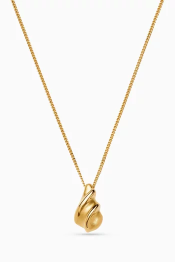 Savi Ridge Droplet Necklace in 18kt Gold Plated Brass