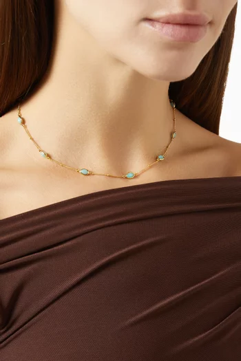 Magma Gemstone Charm Choker in 18kt Gold Vermeil