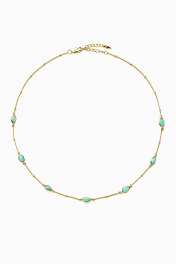 Magma Gemstone Charm Choker in 18kt Gold Vermeil