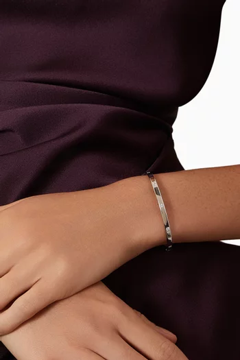 Interstellar CZ Hinged Bracelet in Silver-plated Rhodium