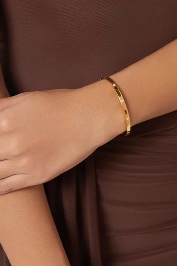 Interstellar CZ Hinged Bracelet in 18kt Gold-plated Vermeil