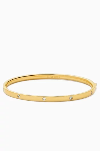 Interstellar CZ Hinged Bracelet in 18kt Gold-plated Vermeil