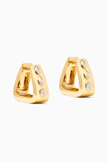 Marquise Diamond Huggies in 18kt Gold